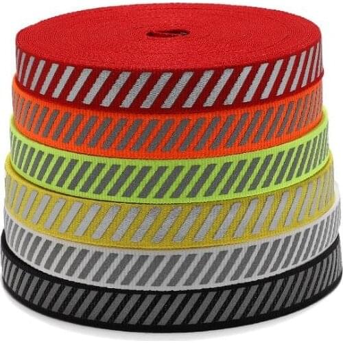 1.5CM/2CM/2.5CM Reflective fluorescent webbing for clothing luggage garment accessories warning twill reflective strip