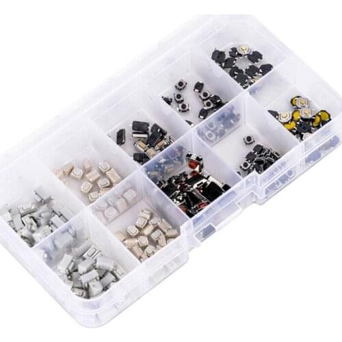 10 Models 250 Pcs Tactile Push Button Switch Micro Switch Car Remote Control Button Switches With Box
