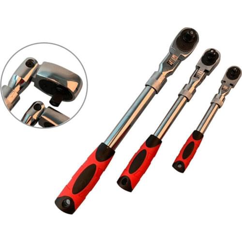 72Teeth Telescopic Ratchet Spanner Automatic Quick Release Fast 1/4 1/2 3/8 Can Adjust 90 Degrees Scaffold Ratchet Handle Wrench