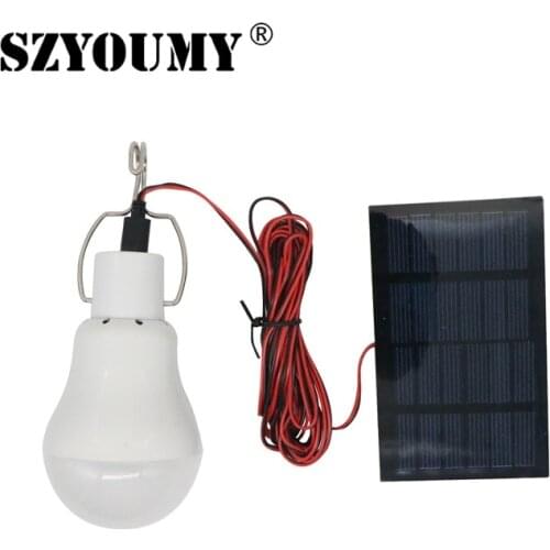 SZYOUMY Solar Power Outdoor Light 15W 130LM Solar Lamp Portable Bulb Solar Energy Lamp Led Lighting Solar Panel Camp Fishing