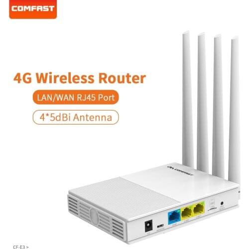 4G WiFi Router Sim Card 150Mbps 4G LTE FDD/TDD Unlock Router Outside WiFi Coverage With External Antennas WAN/LAN RJ45 E3 AP