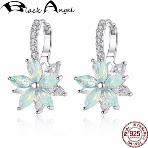 High Quality Bohemian Citrine Blue Topaz Gemstone Clip Earrings for Women Luxury Party 925 Silver Fashion Jewelry Earring