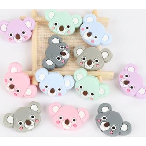 TYRY.HU 10pc Food Grade Silicone Koala Baby Teething Beads For DIY Jewelry Baby Gift Toy Accessories BPA Free Chew Safe Toys