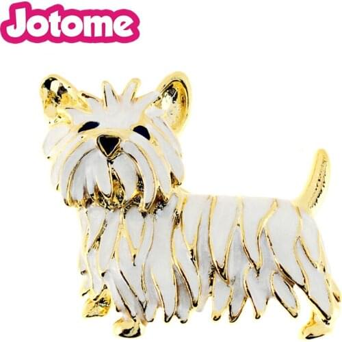 100pcs/lot White Enamel Scottie West Terrier Dog Pin Brooch