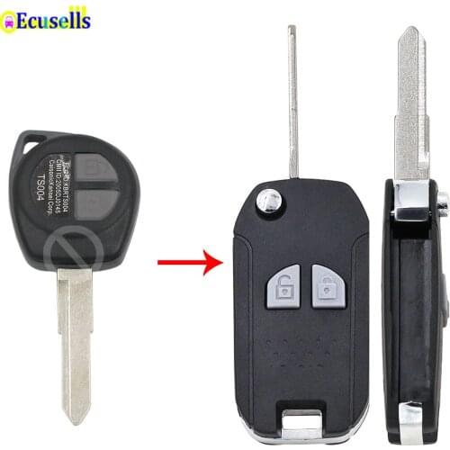 2 Button Folding flip Remote Key Case Shell for SUZUKI SX4 Swift Vitara Liana Jimny Aerio HU133R uncut blade