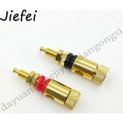 4-50pcs Banana Plug Socket Connector 4mm Binding Post Terminal Brass Gold For Speaker Amplifier Acoustic Terminals Audio Adapter
