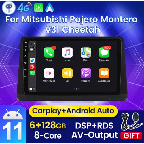 Android 11 Car Radio Audio GPS For Mitsubishi Pajero Gen2 2002-2014 Carplay Auto Multimedia Player Head Unit 4G NET Wifi BT 5.0