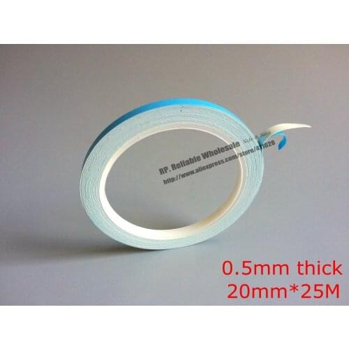 0.5mm thick) 20mm*25M Two Sides Sticky Thermally Conductive Hot Transfer Tape for Chipset, LED Panel, Heat Sink Cool Device