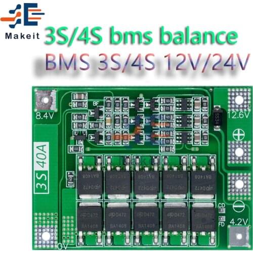 Equalizer BMS 3S/4S 12V/24V Bms Balance 3S/4S Li-ion Lithium Battery 18650 Charger Pcb Bms Protection Board With Balancers