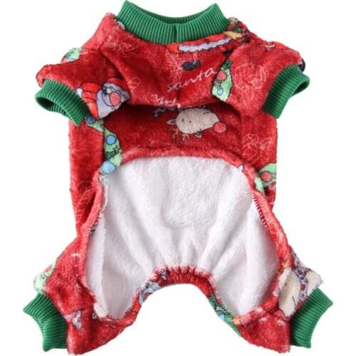 Jumpsuit Winter Pet Clothes Christmas Dog Clothes Pajamas Puppy Hoodies Warm Dog Clothing Outfit Costume Apparel Pet Supplies