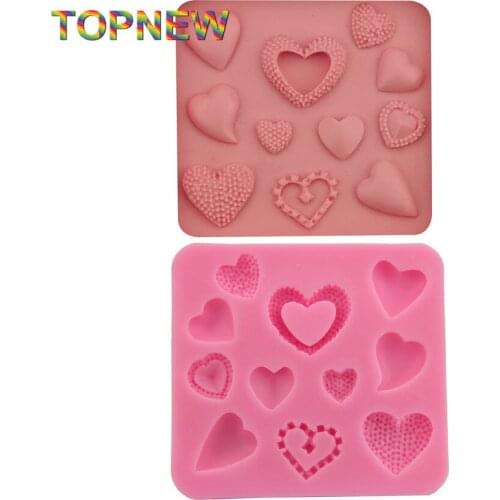 Love Heart Mini Bakeware Food Grade Silicone Mold Fondant Cake Decorating Baking Tools 2940