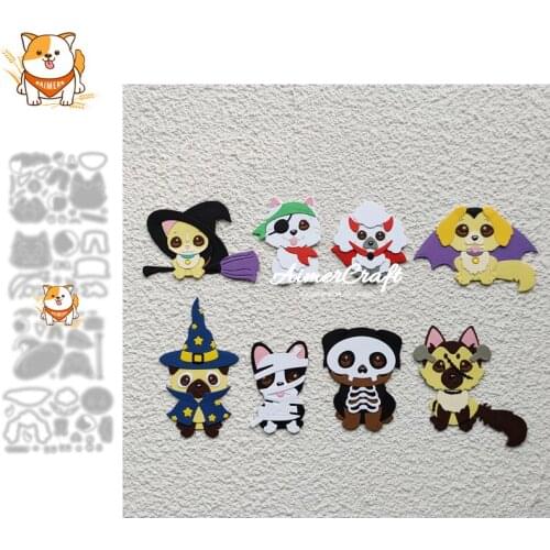 Dog Animal Halloween Metal Cutting Dies Mold Scrapbooking Stencil DIY Embossing Craft Die Cuts Card Making New Dies For 2021
