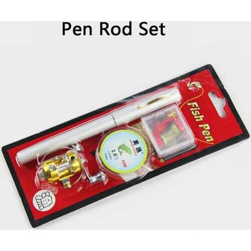 Portable Travel Pocket Pen Fishing Rod And Reel Combo Mini Telescopic Fishing Pole + Metal Drum Reel + Line + Lure Accessories