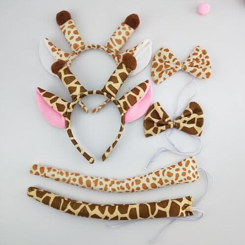Giraffe Headband Ears Jungle Animal Cosplay Head wear For Children Adults Birthday Party Favors Gift Christmas Halloween