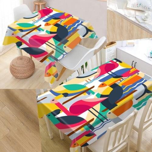 New Birds Custom Table Cloth Oxford Fabric Rectangular Waterproof Oilproof Table Cover Family Party Tablecloth