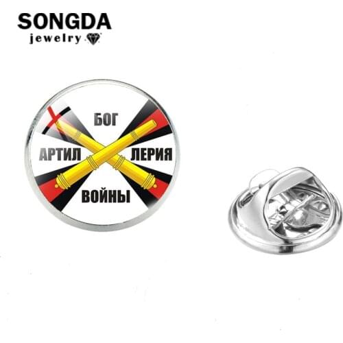 SONGDA Interesting Voyska Picture Brooch Pin Stainless Steel Metal Brooches On Clothes Fashion Glass Dome Jewelry Man Badges