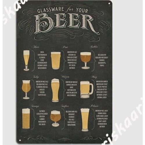 Beer Glassware Metal Signs Vintage Home Wall Pub Garage Decoration Tin Sign Posters