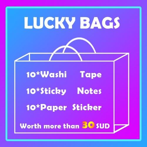Super Pack 10x Washi Tape set 10x Sticky Notes 10x paper Sticker box Fresh coffee Random delivery