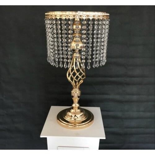 Sparkling Acrylic Crystal Wedding Flower Ball Holder 70cm Table Centerpiece Vase Stand Metal Candlestick Wedding Decoration