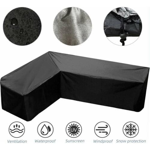 Waterproof L Shape Furniture Cover Outdoor Garden Patio Rattan Sofa Dustproof V Shaped Mold Resistant Cover