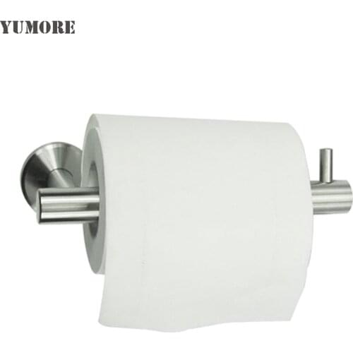 YUMORE Roll Paper Holder Shelf SUS304 Stainless Steel Wall Mount Bathroom Kitchen Tissue Holder Decorative Toilet Paper Holder