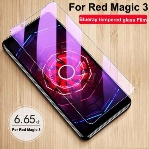 2 pcs Blueray Tempered Glass For ZTE Nubia Red Magic 3 Screen Protector Glass Film Red Magic3 NX629J NX619J Protective Glass
