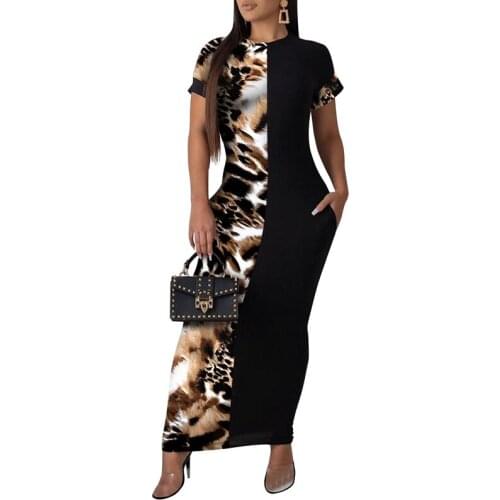 Birthday Outfits 2021 Long Sleeve Colorful Print O-Neck Bodycon Long Dress Summer Women New Fashion Street Party Elegant Robe