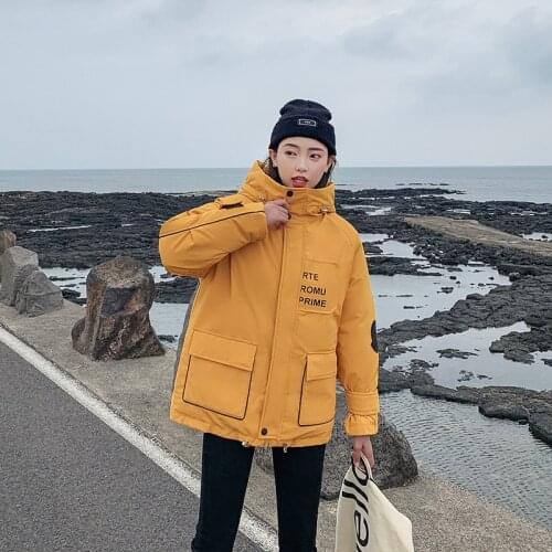 Women Winter Fashion Casual Hooded Stand Collar Cotton Padded Clothes Thickened And Warm New Solid Color Coat