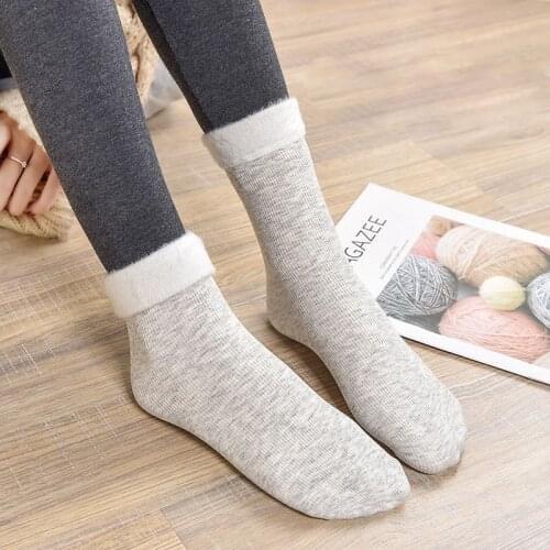 Winter Warm Socks Women Colored Cotton Plus Velvet Thickening Socks Breathable And Sweat-absorbing Fashion Mid Sock