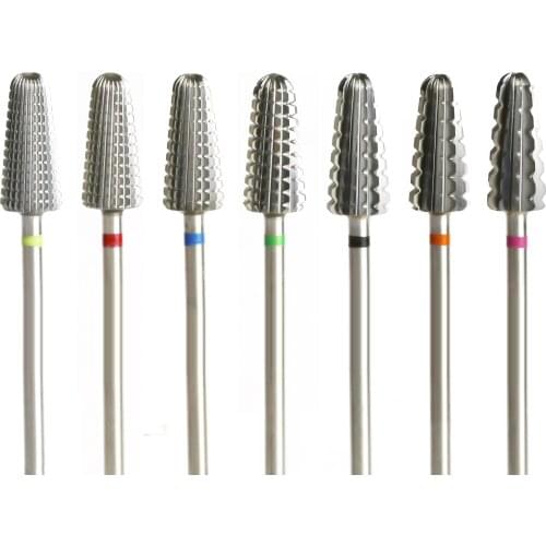 High Quality 10PCS/Set Tungsten Carbide Nail Drill Bit Electric Nail Mills Cutter for Manicure Machine Nail Files Accessories