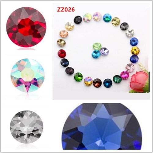 16mm Crystal 50Pcs/Lot pointback Round Rhinestone Gems For DIY Decoration Glue Beads Non Sewing Crystal Stones for clothes ZZ026