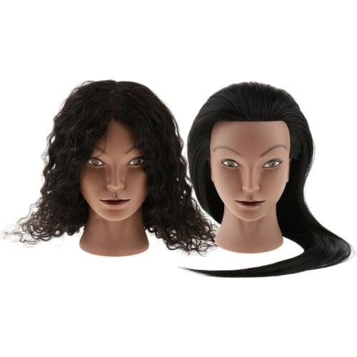 2pcs Hair Styling Color Cosmetology Silicone Training Mannequin Head Dolls
