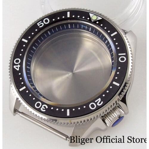 BLIGER New 200M Waterproof Steel Automatic 41mm Watch Case fit NH35A NH36A Unidirectional Bezel Metal Back