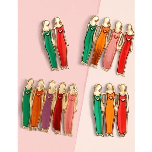 Sisters Pin Best Friends Enamel Pin Sisterhood Brooch Handmade Clothes Lapel Denim Badge Christmas New Year Gift Metal Brooches