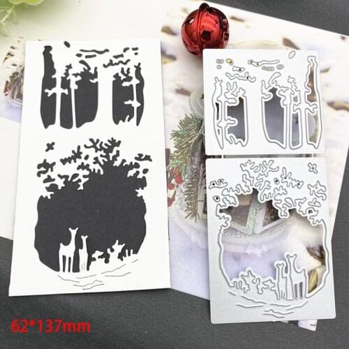 Christmas deer background 2020 Metal Cutting Dies DIY Scrapbooking Paper Photo Album Crafts Knife Mould Card Mold Stencils Decor
