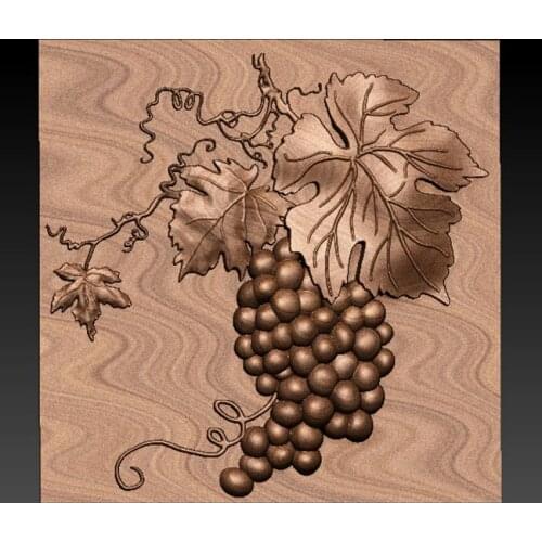 Fruits Grape 3d Model Relief for CNC Router Engraver Carving in STL File format