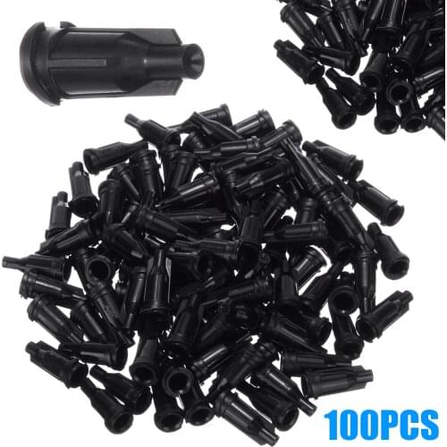 100PCS Standard Syringe Luer Stop Caps Black Injector Dispenser Needle Sealing Plug Assortment For Sealing Tapered Fitting