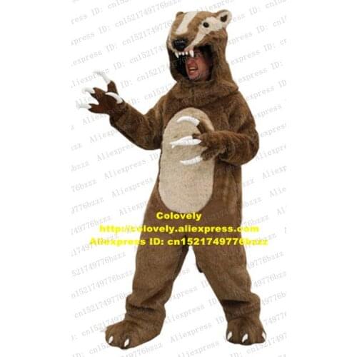 Crazy Brown Badger Meles Meles Mascot Costume Adult Size With Sharp White Tooth Black Triangular Nose Small Ears No.8611 Free Sh
