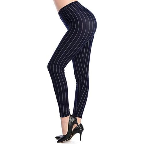 LJCUIYAO Black White Striped Leggings Pencil Pants Stretch Skinny Fitness Printing Elastic Workout Houndstooth Plus Size Bottom