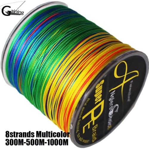 8 Strands 300M 500M 1000M PE Braided Fishing Line Multifilament Fishing Line 10LB-220LB Braided Wire for All Fishing