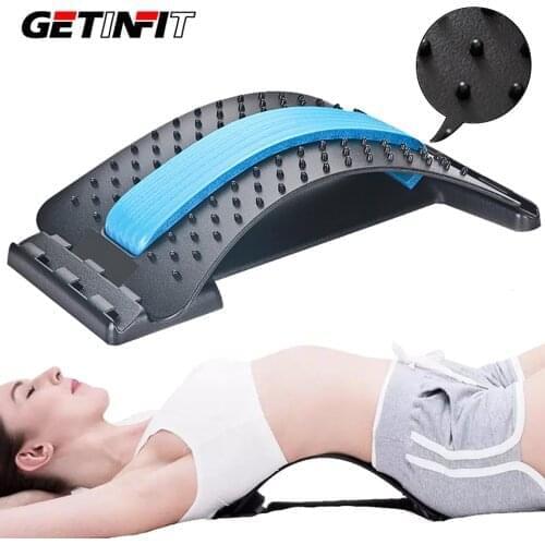 Getinfit Back Massager Stretcher Equipment Stretch Fitness Relaxation Spine Pain Lumbar Relief Back Stretcher