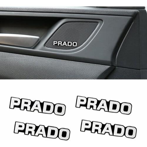 4pcs car audio decorate 3D Aluminum Badge Emblem Sticker For Toyota prado 120 fj150 land cruiser 80 Auto Cover Accessories
