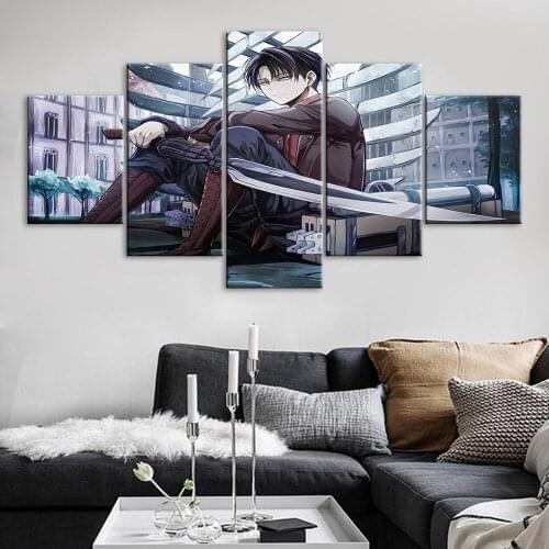 Wall Art Modular Canvas Pictures Attack on Titan Anime Home Decor Painting Prints Cool Man Poster Living Room Cuadros No Frame