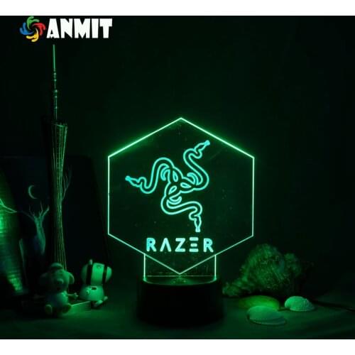 Color-changing Razer LOGO Night light Gameing Room For Home Bedroom Decor Lamp Led 3D Lamp Kawaii Kids Bedroom