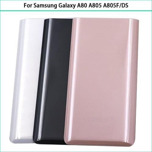 For Samsung Galaxy A80 A805 A805F/DS 3D Glass Panel Battery Back Cover Rear Door Housing Case Adhesive Replacement