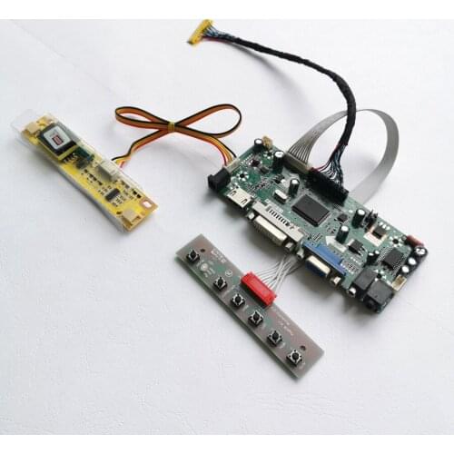 Fit HT190WG3 LM190WX1 LVDS 30Pins 2CCFL VGA DVI 19" 1440*900 keyboard cable M.NT68676 LCD screen controller board DIY kit