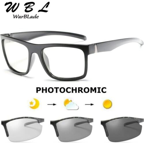 Polarized Photochromic Sunglasses Men UV400 Anti-Glare Brand Rectangle Chameleon Sunglasses Driving Fishing Square Sunglasses