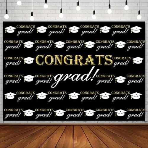Congratulations On Graduation 2021 Photography Backgrounds Bachelor Cap Backdrops Photo Studio Photozone Photophone Props Banner
