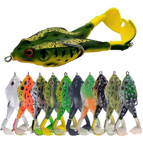 1PCS Double Propeller Frog Soft Baits Shad Soft Lure Jigging Fishing Lure Bait Prop Topwater Catfish Silicone Artificial Wobbler