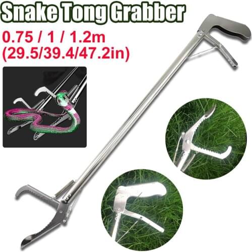 75/100/120cm Foldable Reptile Snake Tongs Stick Grabber Foldable Catcher Wide Jaw Tool Heavy Duty Pest Control Products